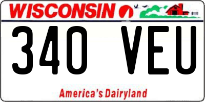 WI license plate 340VEU