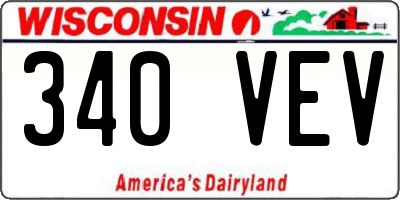 WI license plate 340VEV