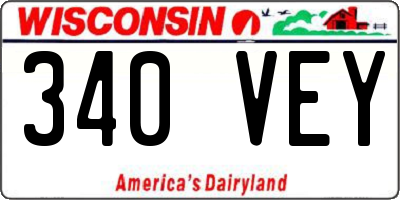 WI license plate 340VEY