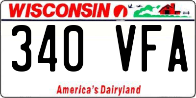 WI license plate 340VFA