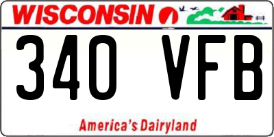WI license plate 340VFB