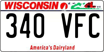 WI license plate 340VFC