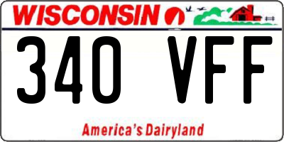WI license plate 340VFF
