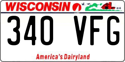 WI license plate 340VFG
