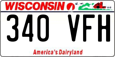 WI license plate 340VFH