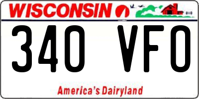 WI license plate 340VFO