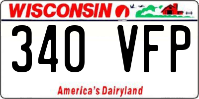 WI license plate 340VFP