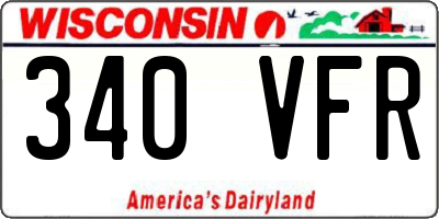 WI license plate 340VFR