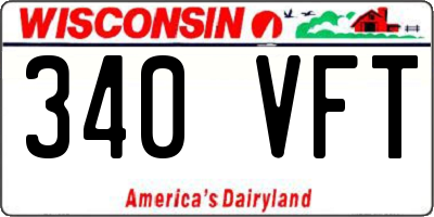 WI license plate 340VFT