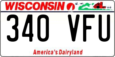 WI license plate 340VFU