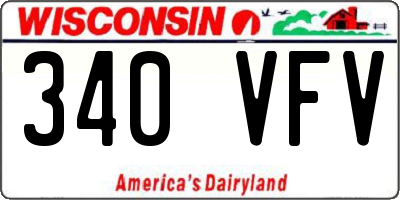WI license plate 340VFV