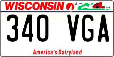 WI license plate 340VGA