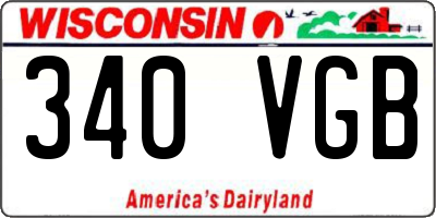 WI license plate 340VGB