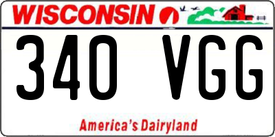 WI license plate 340VGG