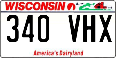 WI license plate 340VHX