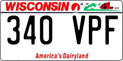 WI license plate 340VPF