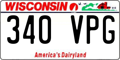 WI license plate 340VPG