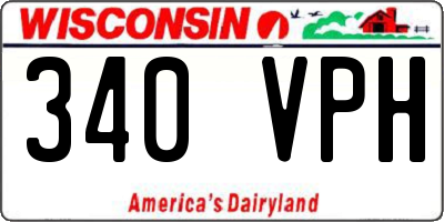 WI license plate 340VPH