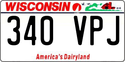 WI license plate 340VPJ