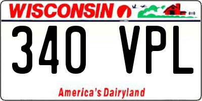 WI license plate 340VPL