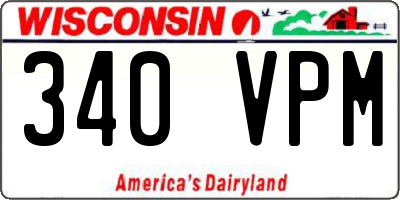 WI license plate 340VPM