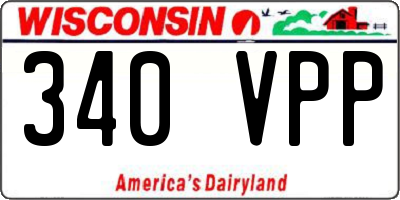 WI license plate 340VPP