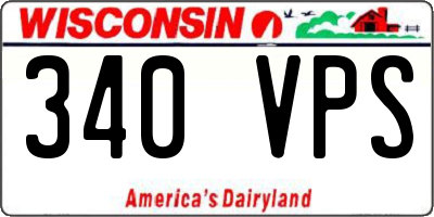 WI license plate 340VPS
