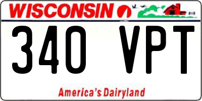 WI license plate 340VPT