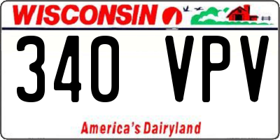 WI license plate 340VPV