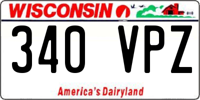 WI license plate 340VPZ