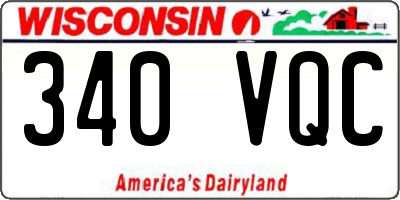 WI license plate 340VQC