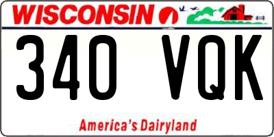 WI license plate 340VQK