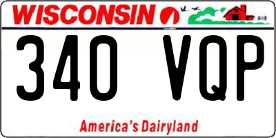 WI license plate 340VQP