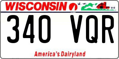 WI license plate 340VQR