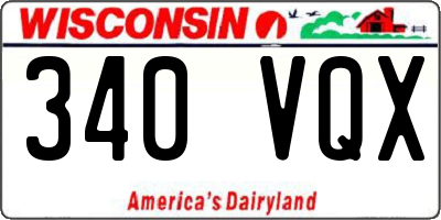 WI license plate 340VQX