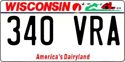 WI license plate 340VRA