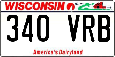 WI license plate 340VRB