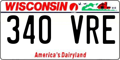 WI license plate 340VRE
