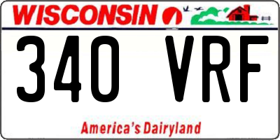 WI license plate 340VRF
