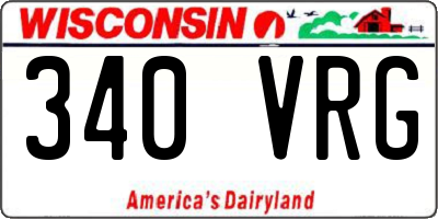 WI license plate 340VRG