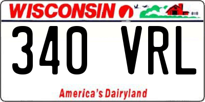 WI license plate 340VRL