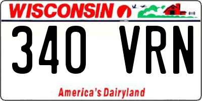 WI license plate 340VRN