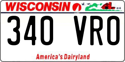 WI license plate 340VRO