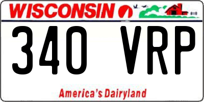 WI license plate 340VRP