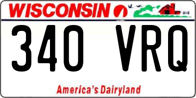 WI license plate 340VRQ