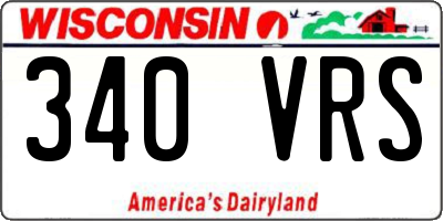WI license plate 340VRS