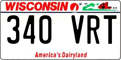 WI license plate 340VRT