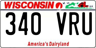 WI license plate 340VRU