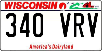 WI license plate 340VRV