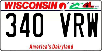 WI license plate 340VRW